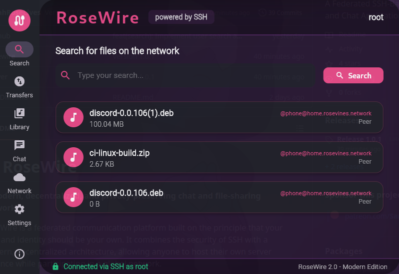 RoseWire screenshot